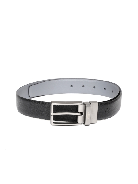 

INVICTUS Men Black & Grey Reversible Solid Leather Belt