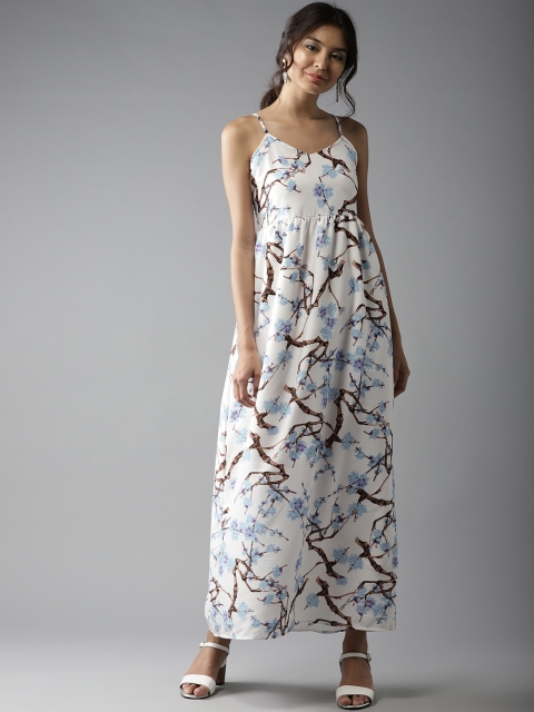 

Moda Rapido Women White Printed Maxi Dress