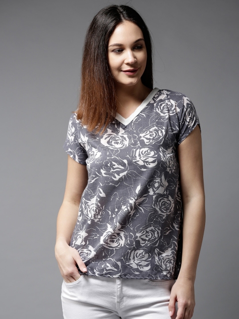 

Moda Rapido Women Grey Printed Top