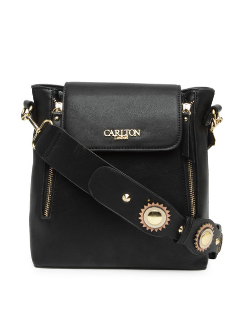 

Carlton London Black Solid Handheld Bag