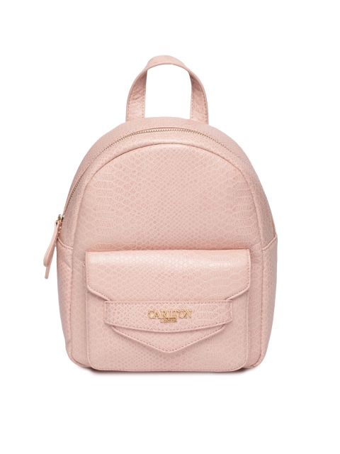

Carlton London Women Pink Textured Backpack