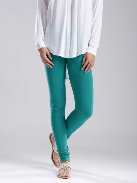 W Women Green Cotton Churidar Leggings available at myntra for Rs.359