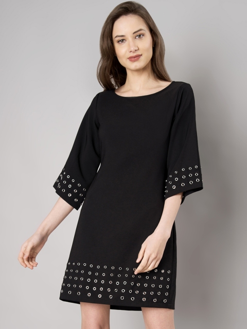 

FabAlley Women Black Solid Sheath Dress