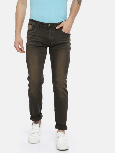 

Rex Straut Jeans Men Brown Slim Fit Mid-Rise Clean Look Stretchable Jeans