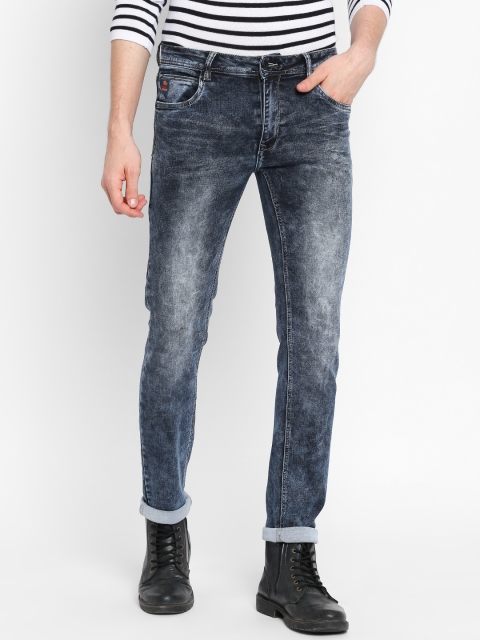 

Rex Straut Jeans Men Blue Slim Fit Mid-Rise Mildly Distressed Stretchable Jeans