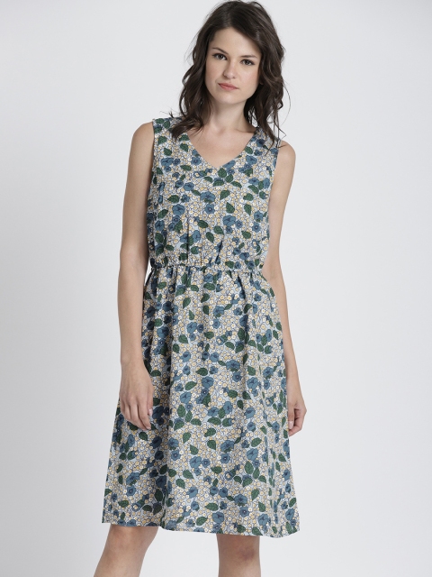 

Chemistry Women Blue Printed A-Line Dress