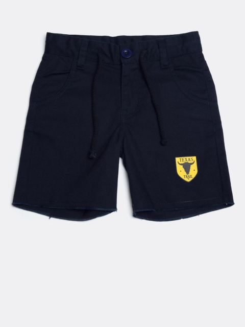 

YK Boys Navy Blue Solid Regular Fit Shorts