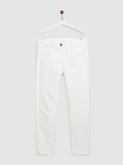

YK Girls White Regular Fit Mid-Rise Clean Look Stretchable Jeans