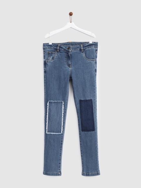 

YK Girls Blue Regular Fit Mid-Rise Clean Look Medium Wash Jeans