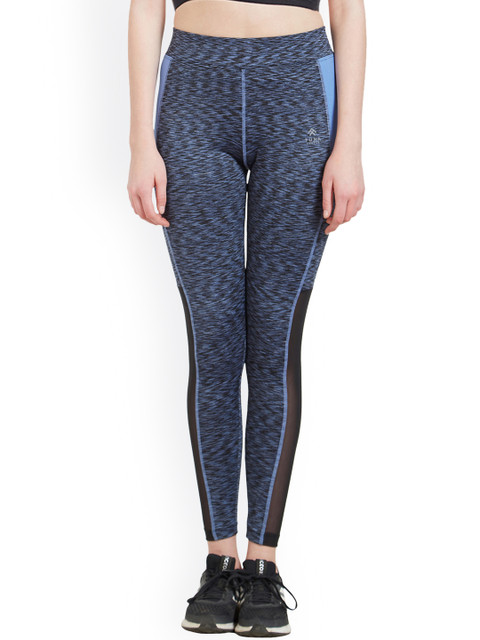 

Tuna London Women Blue Lycra Printed Slim Fit Track Pant