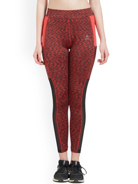 

Tuna London Women Red Lycra Printed Slim Fit Track Pant
