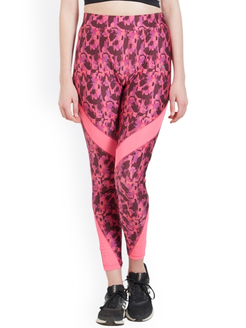 

Tuna London Women Pink Lycra Printed Slim Fit Track Pant