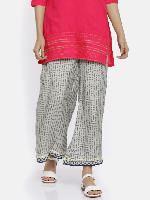 

Melange by Lifestyle Women Grey Printed Wide Leg Palazzos