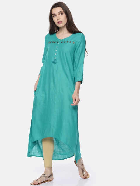 

Melange by Lifestyle Women Blue Solid A-Line Kurta
