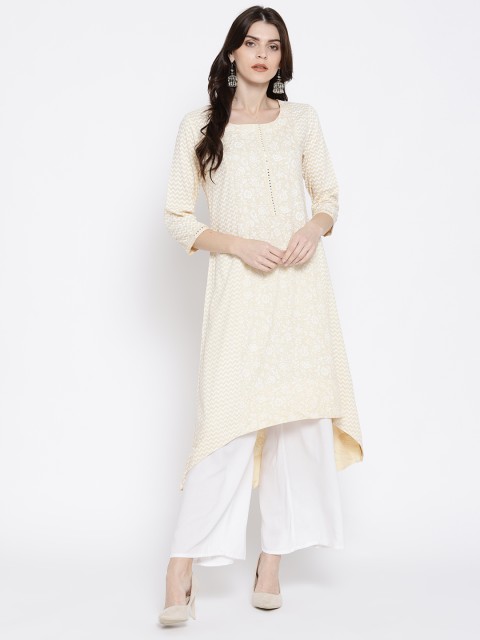 

Melange by Lifestyle Women Beige Printed A-Line Kurta