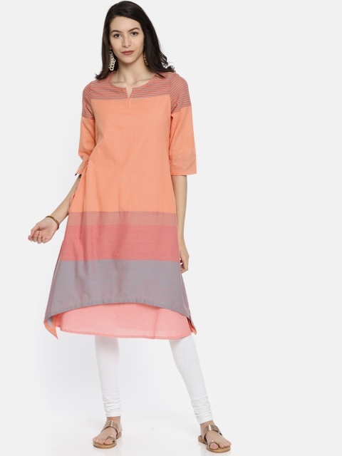 

Melange by Lifestyle Women Orange Solid A-Line Kurta