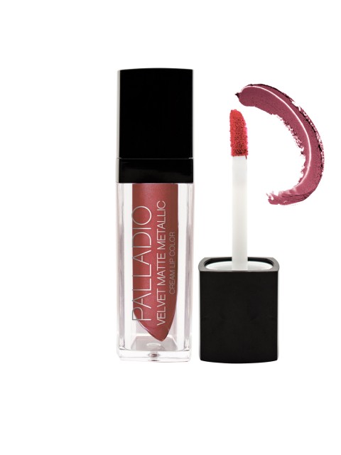 

PALLADIO Sassy Velvet Matte Metallic Cream Lip Color LV20, Pink