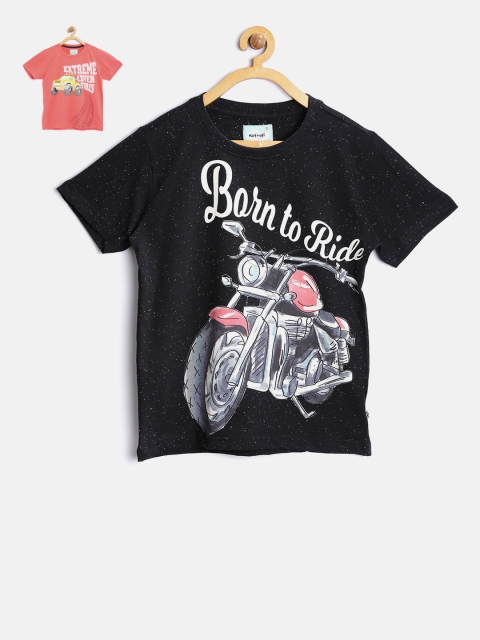 

Nauti Nati Boys Coral Printed Round Neck T-shirt