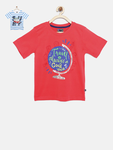 

Nauti Nati Boys Pack of 2 Printed T-Shirts, White