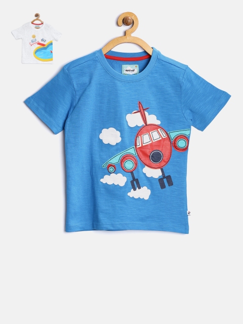 

Nauti Nati Boys Set of 2 Printed T-Shirts, Blue