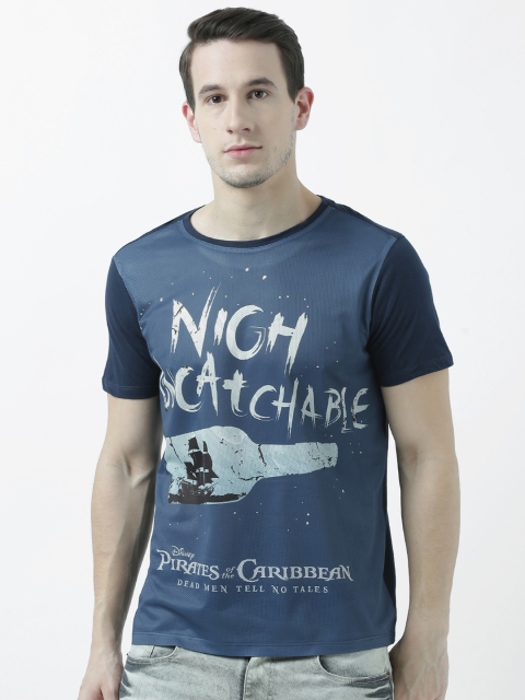 

Disney by Wear Your Mind Men Blue Printed Round Neck T-shirt