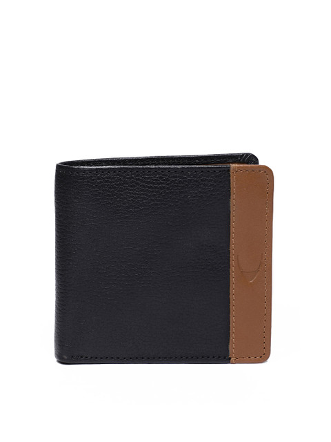 

Hidesign Men Black & Tan Two Fold Wallet
