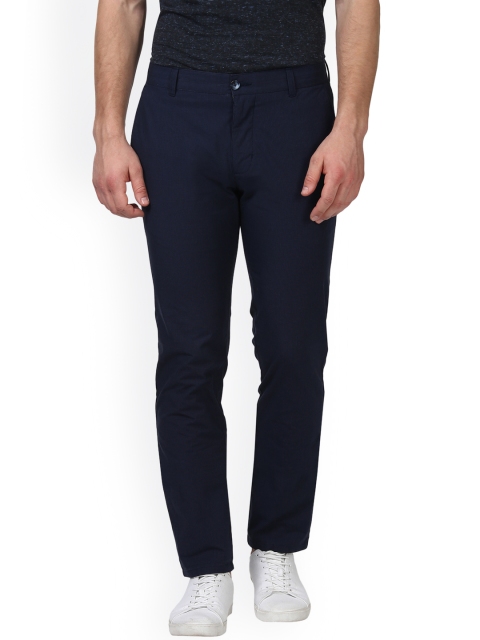 

Parx Men Navy Blue Slim Fit Regular Trousers