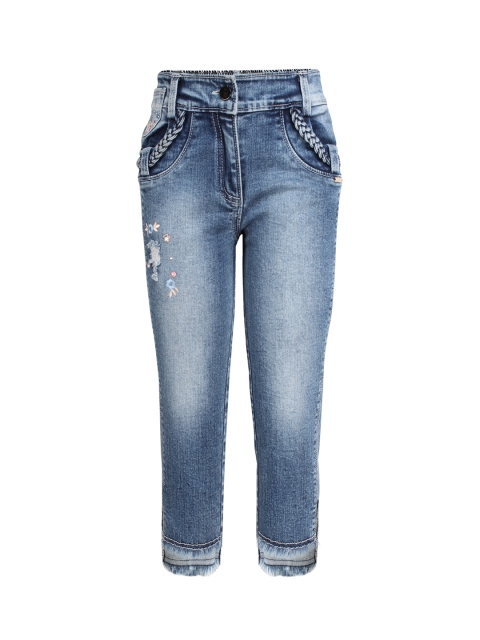 

CUTECUMBER Girls Blue Regular Fit Mid-Rise Clean Look Stretchable Jeans