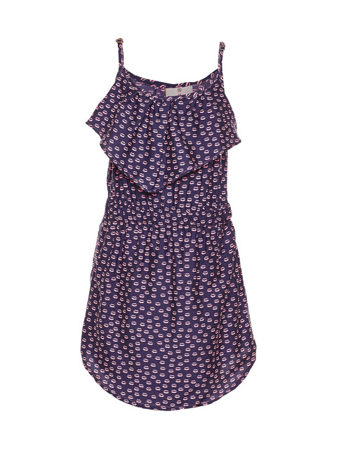 

Oxolloxo Girls Navy Blue Printed Fit and Flare Dress