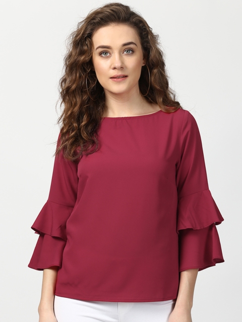 

Harpa Women Maroon Solid Top