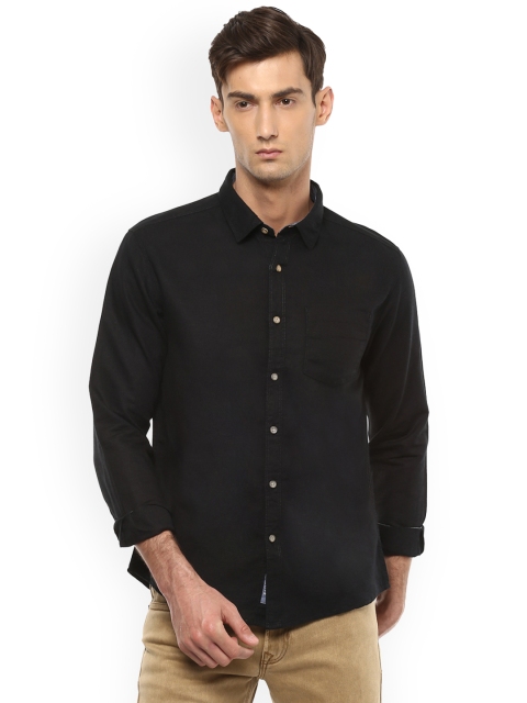 

People Men Black Slim Fit Solid Casual Shirt
