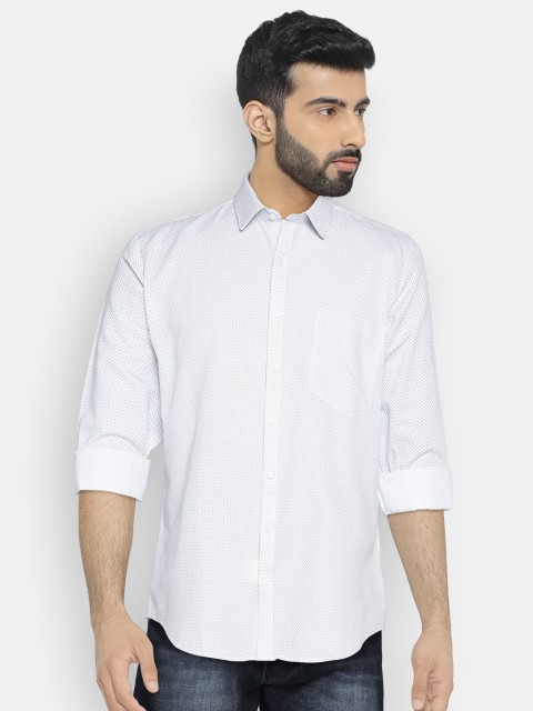 

Van Heusen Men Blue & White Slim Fit Printed Formal Shirt