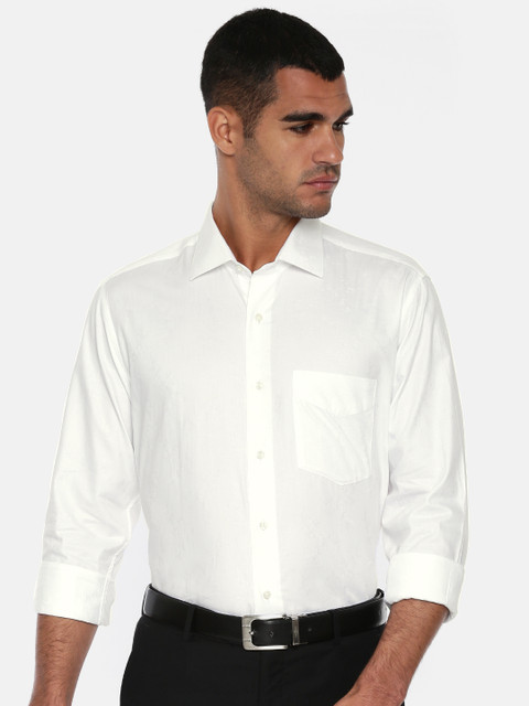 

Van Heusen Men White Custom Slim Fit Self Design Formal Shirt