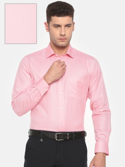 

Van Heusen Men Pink Slim Fit Self Design Formal Shirt