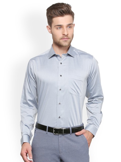 

Van Heusen Men Grey Slim Fit Self Design Formal Shirt