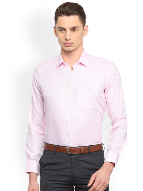 

Van Heusen Men Pink Slim Fit Solid Formal Shirt