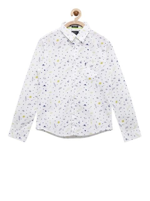 

Indian Terrain Boys White Regular Fit Printed Casual Shirt