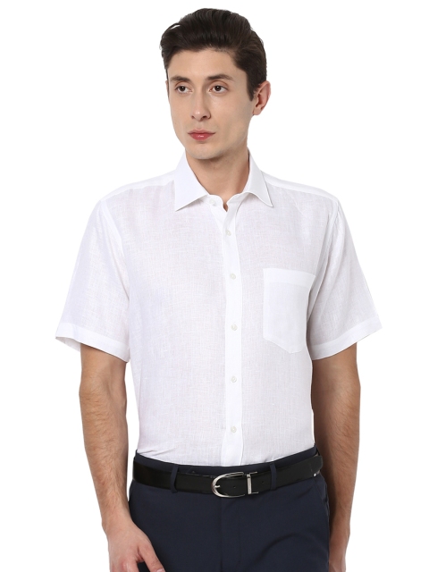 

Van Heusen Men White Linen Solid Casual Shirt