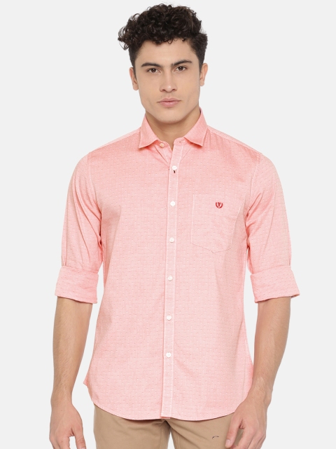 

Van Heusen Sport Men Red Slim Fit Self Design Casual Shirt