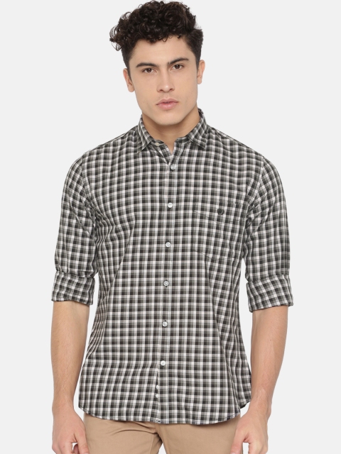 

Van Heusen Sport Men Black & White Slim Fit Checked Casual Shirt