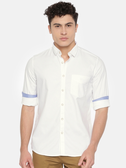 

Van Heusen Sport Men White Slim Fit Solid Casual Shirt