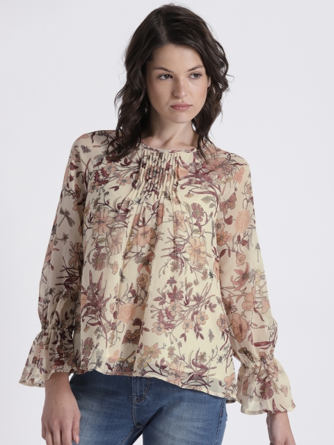 

Chemistry Women Cream-Coloured Printed Top