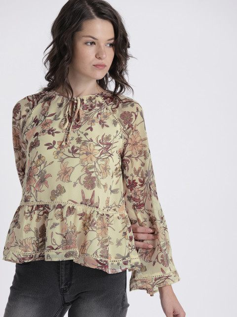 

Chemistry Women Cream-Coloured Printed Top