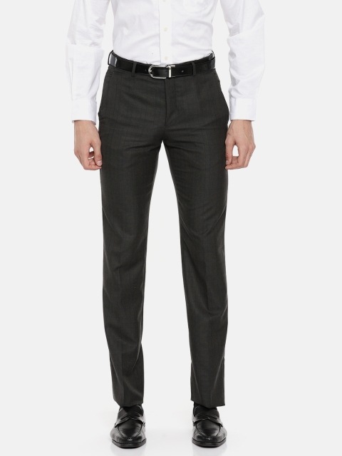 

Van Heusen Men Brown Slim Fit Checked Formal Trousers