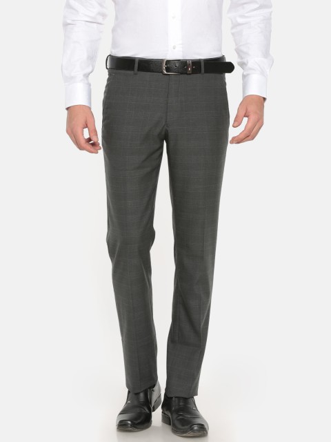 

Van Heusen Men Grey Slim Fit Solid Formal Trousers