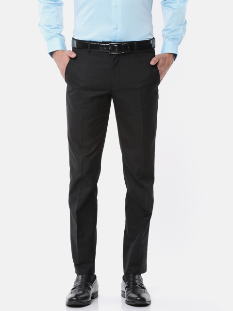 

Van Heusen Men Black Slim Fit Solid Formal Trousers