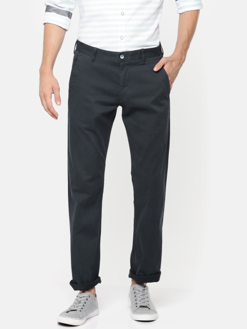 

Van Heusen Sport Men Navy Slim Fit Solid Regular Trousers, Navy blue
