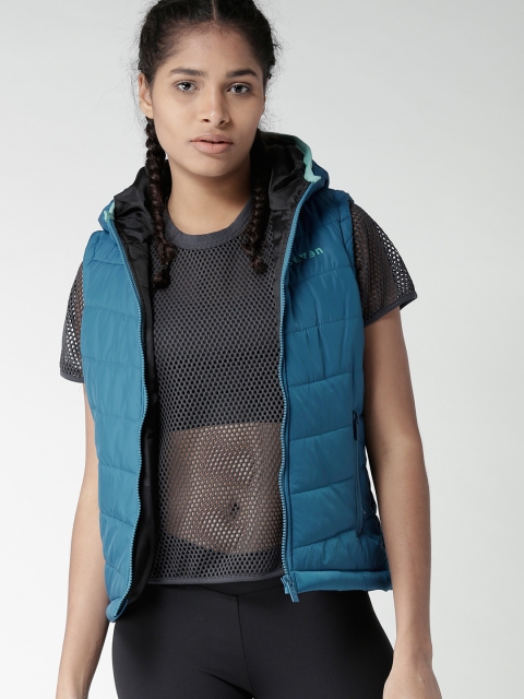 

SEVEN by MS Dhoni Women Blue Solid Padded Jacket