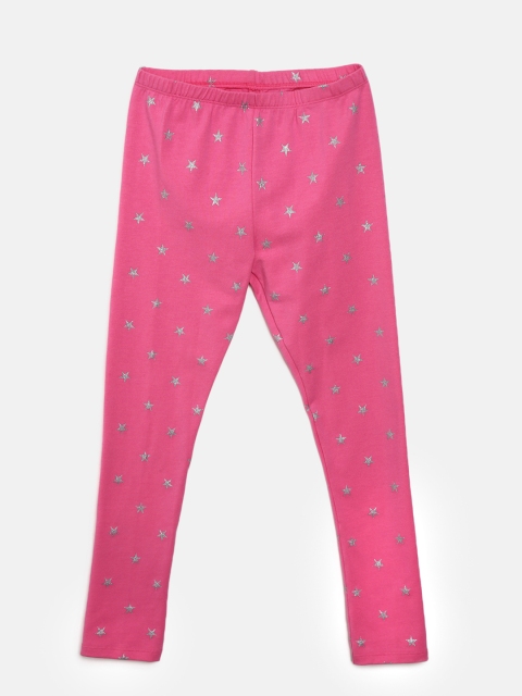

The Childrens Place Girls Pink Printed Leggings