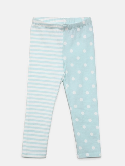 

The Childrens Place Girls White & Blue Printed Leggings